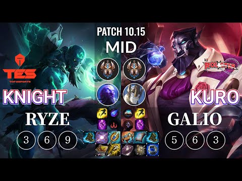TES knight Ryze vs KT Kuro Galio Mid - KR Patch 10.15