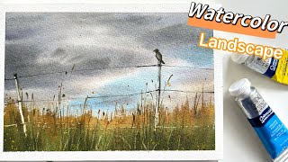 Easy Watercolor Landscape for Beginners