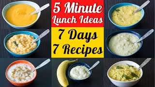 EASY 5 Minute Lunch Recipes | 7 Baby Lunch Ideas for 7 Days | Healthy Baby Food for 7M+ to 3Yrs