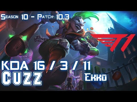 T1 Cuzz EKKO vs GRAGAS Jungle - Patch 10.3 KR Ranked