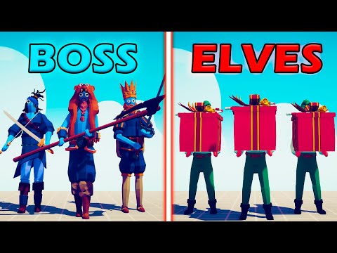 BOSS UNITS TEAM vs PRESENT ELF TEAM - Totally Accurate Battle Simulator | TABS