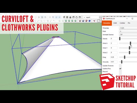 How to use Curviloft & Clothworks in Sketchup to make a Tensile structure