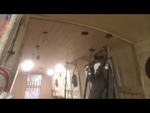 81. Narrowboat Ceiling & Lights Installation. Part 2