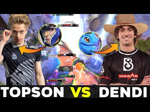 Topson Luna Magic Refresher Build vs Dendi Legendary Puck MID Battle - Dota 2