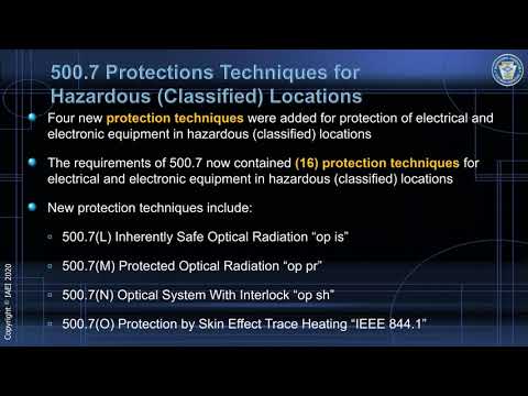 IAEI Training Shorts — Protection Techniques of Hazardous (Classified Locations), NEC 500.7
