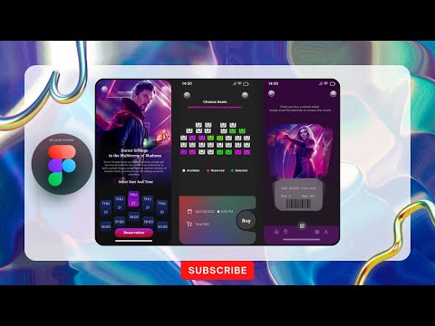 UI Design, Movie ticket booking app made in Figma