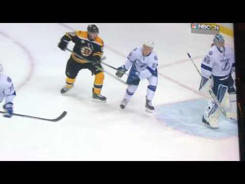 Cheap Shot to the nuts Tampa Bay Lightning vs Boston bruins Hockey NBC NHL