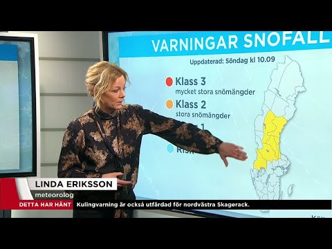 Nytt snöoväder drar in: ”10-20 cm snö och plötslig ishalka” - Nyheterna (TV4)