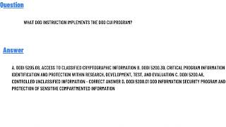 What DoD instruction implements the DoD CUI program