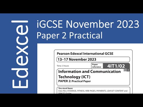 Edexcel iGCSE ICT Paper 2 November 2023