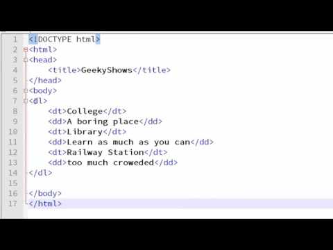 37 Definition List in HTML Hindi