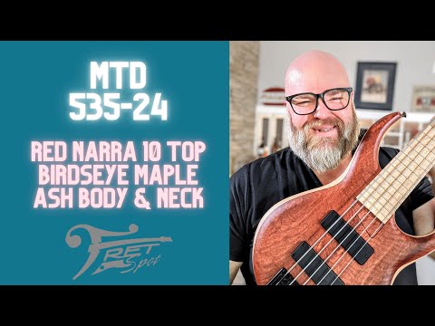 MTD Bass 535-24: Red Narra "10" top, Birdseye Maple Fingerboard, Ash Body & Neck! image 9