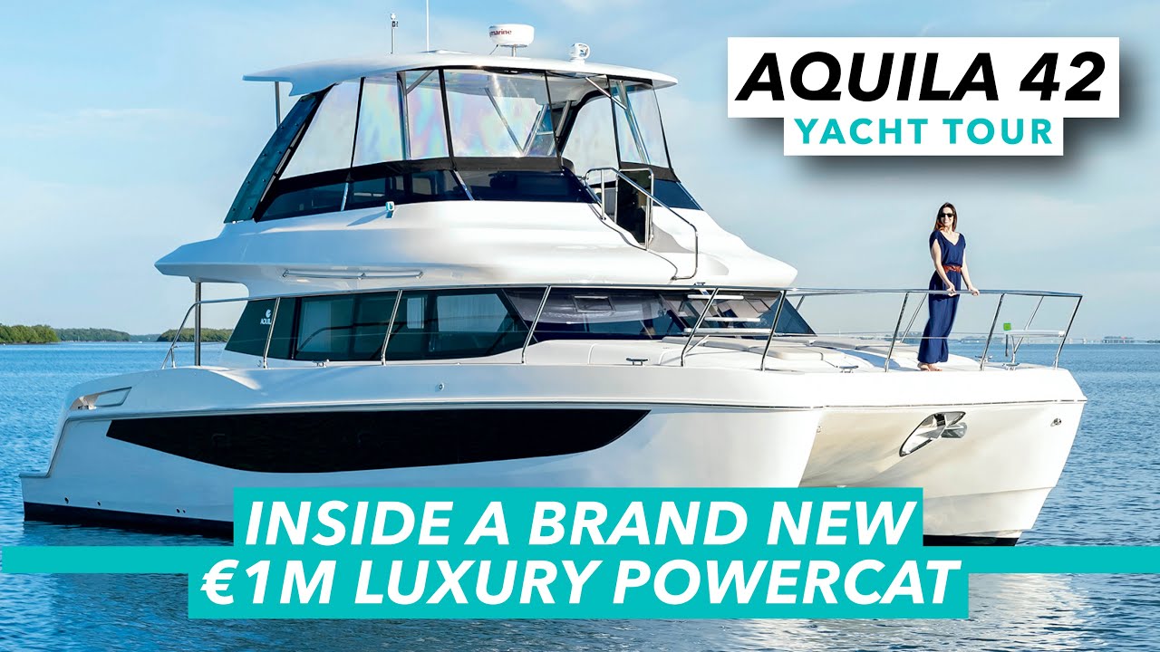 nside a brand new €1m luxury powercat | Aquila 42 yacht tour