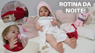 ROTINA DA NOITE COM A BEBÊ REBORN EVA! 🎄✨️