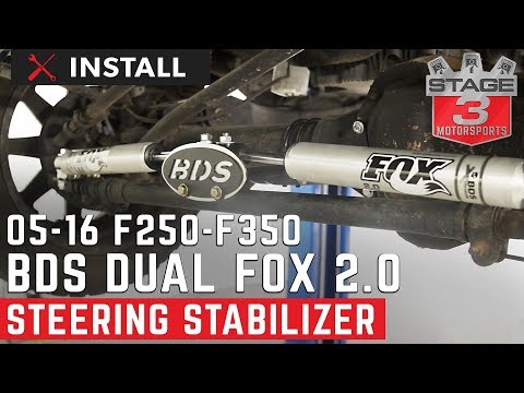 2005-2024 F250 & F350 4WD BDS Fox 2.0 Dual Steering Stabilizer Kit Install