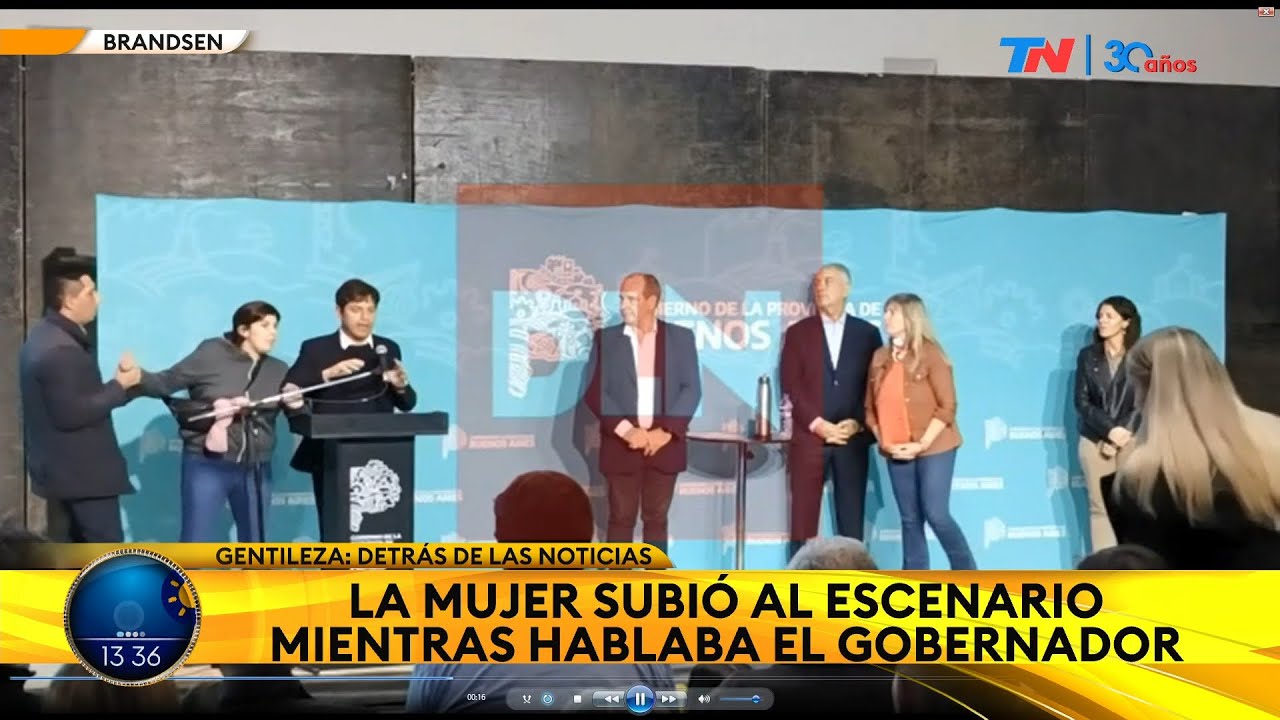 Una mujer increpó a los gritos a Kicillof en medio de un acto y fue detenida por la custodia