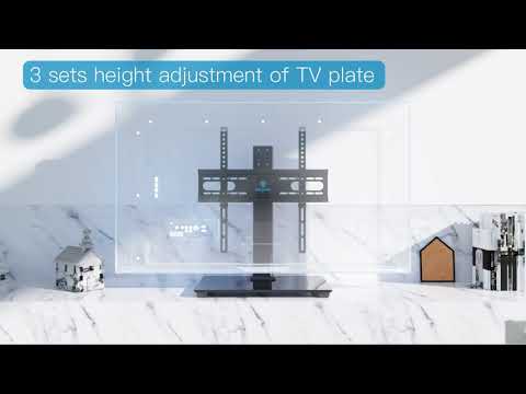 PERLESMITH PSTVS04 Solid Height-Adjustable TV Stand for 32″–55″ TVs | No Drilling Needed!