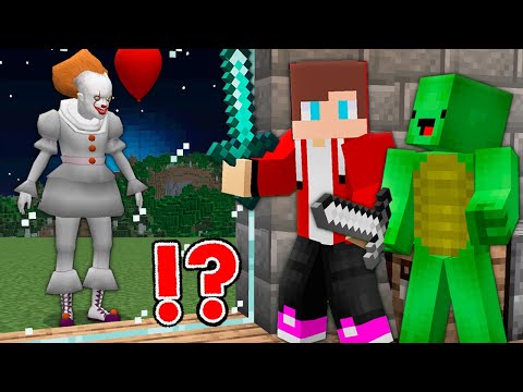 Pennywise CLOWN Targeting JJ and Mikey - Minecraft Maizen Challenge