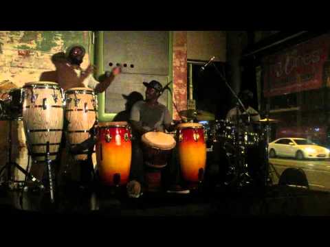Boubacar Gaye (djembe), El Panga (congas), and Saki Saki (drumkit) 3
