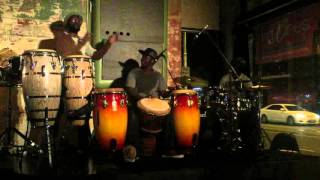 Boubacar Gaye (djembe), El Panga (congas), and Saki Saki (drumkit) 3