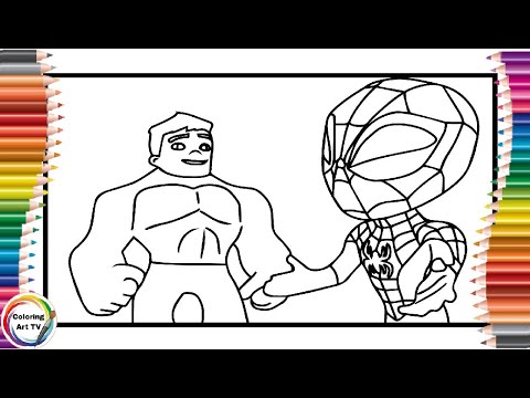 hulk vs spiderman coloring pages/Spiderman fight hulk coloring pages