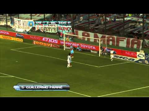 Gol de Farré. Arsenal 1 - Belgrano 3. Fecha 18. Torneo Inicial 2013. Fútbol Para Todos