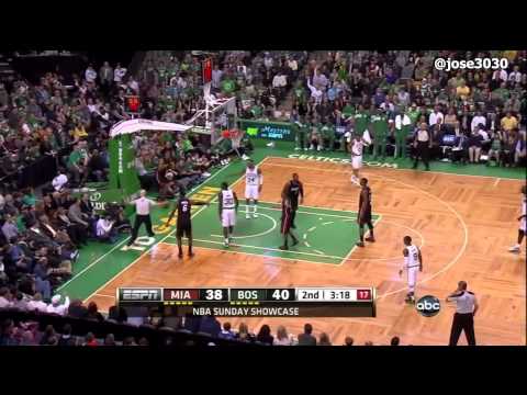 Avery Bradley Blocks Dwyane Wade - Heat @ Celtics April 1, 2012