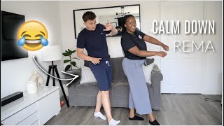 TEACHING MY HUSBAND AN AFRO DANCE ROUTINE !! | CALM DOWN BY REMA