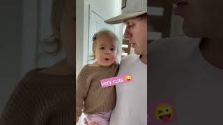 cute little girl speak Pinocchio😂😂 | father tells his girl to say  Pinocchio | ViralHog #short #cute