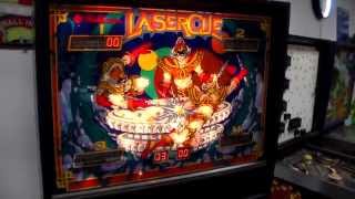 Williams Laser Cue Pinball Machine !  Fun space pool theme, Super Weird Artwork!