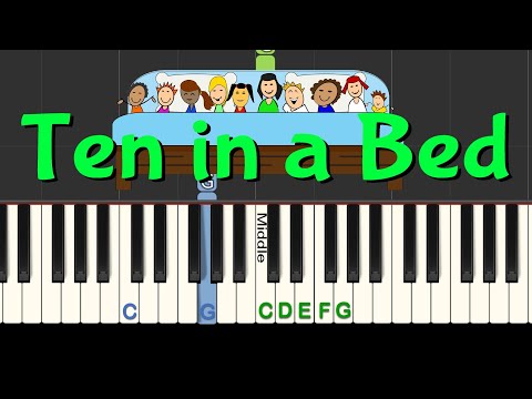 Ten in a Bed easy piano tutorial + sing along