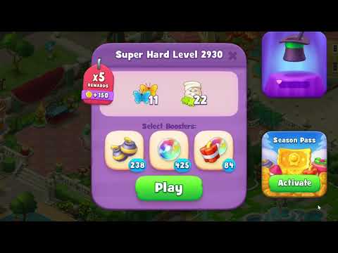 Gardenscapes 2930 Super Hard Level - 15 moves - NO BooSTERS