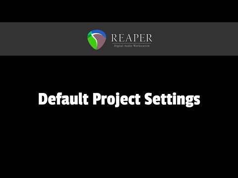 Default Project Settings in Reaper