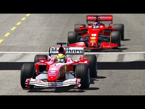 Ferrari F1 2020 vs Ferrari F1 2004 - Monaco