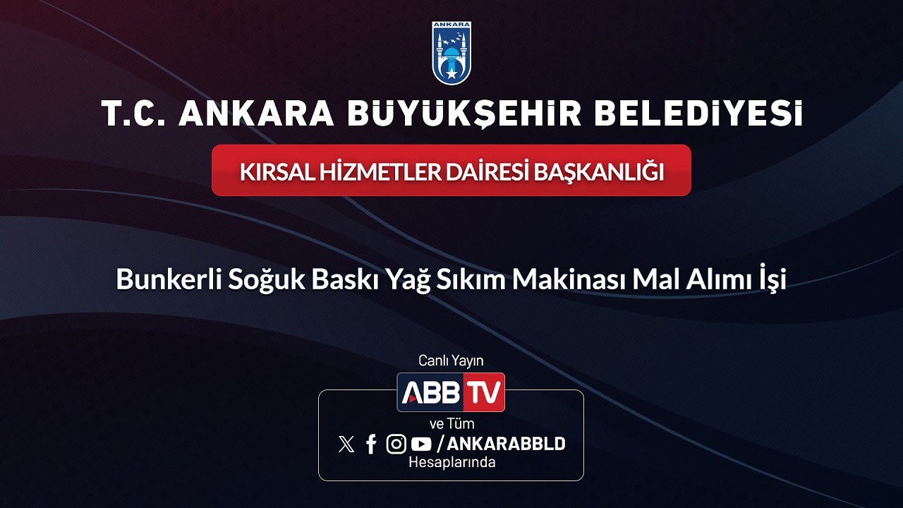 KIRSAL HİZMETLER DAİRESİ BAŞKANLIĞI - Bunkerli Soğuk Baskı Yağ Sıkım Makinası Mal Alımı işi