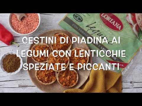 Cestini di Piadina ai legumi con lenticchie speziate e piccanti