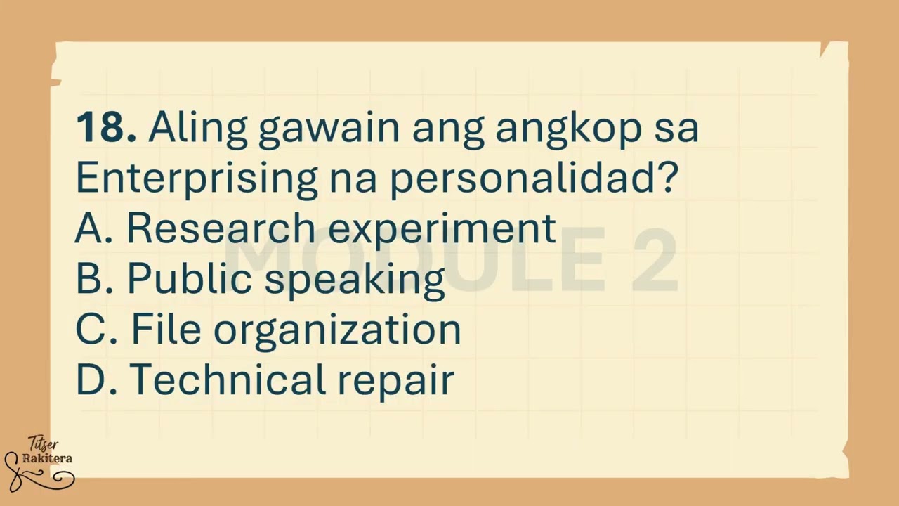 ESP9  Quarter 4 Module 2 Test