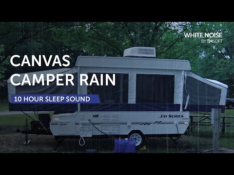 Heavy Rain On Canvas Popup Camper Sleep Sound - 10 Hours - Black Screen