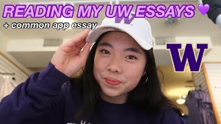reading the essays that got me into UW (+ common app essay reading)
