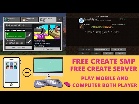 ALL SUPPORT -  How to create a free server in mobile and computer.  Play multiplayer minecraft in tlauncher |  SMP#pe