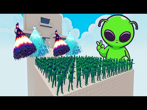 100x ALIEN + 1x GIANT vs 4x EVERY GOD   Totally Accurate Battle Simulator TABS