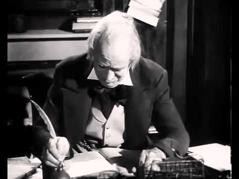 Scrooge   The Morning After The Ghosts   famous scene from the classic movie A Christmas Carol