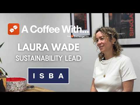 Shot of Laura Wade, sustainability lead at ISBA, in the ExchangeWire kitchen for an episode of 'A Coffee With...'