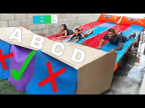 DON'T Water Slide through the Wrong Mystery Box!! (YOU DECIDE) | Familia Diamond