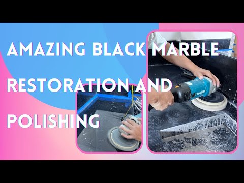 Amazing Black Marble Restoration in Miami Design District (Nero Marquina)