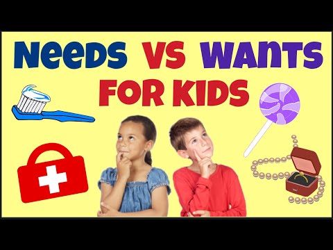 Needs and Wants for Kids
