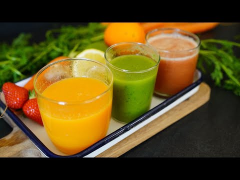 Three Healthy Juices: Green Breakfast, ACE Juice and Seasonal Pleasure Juice