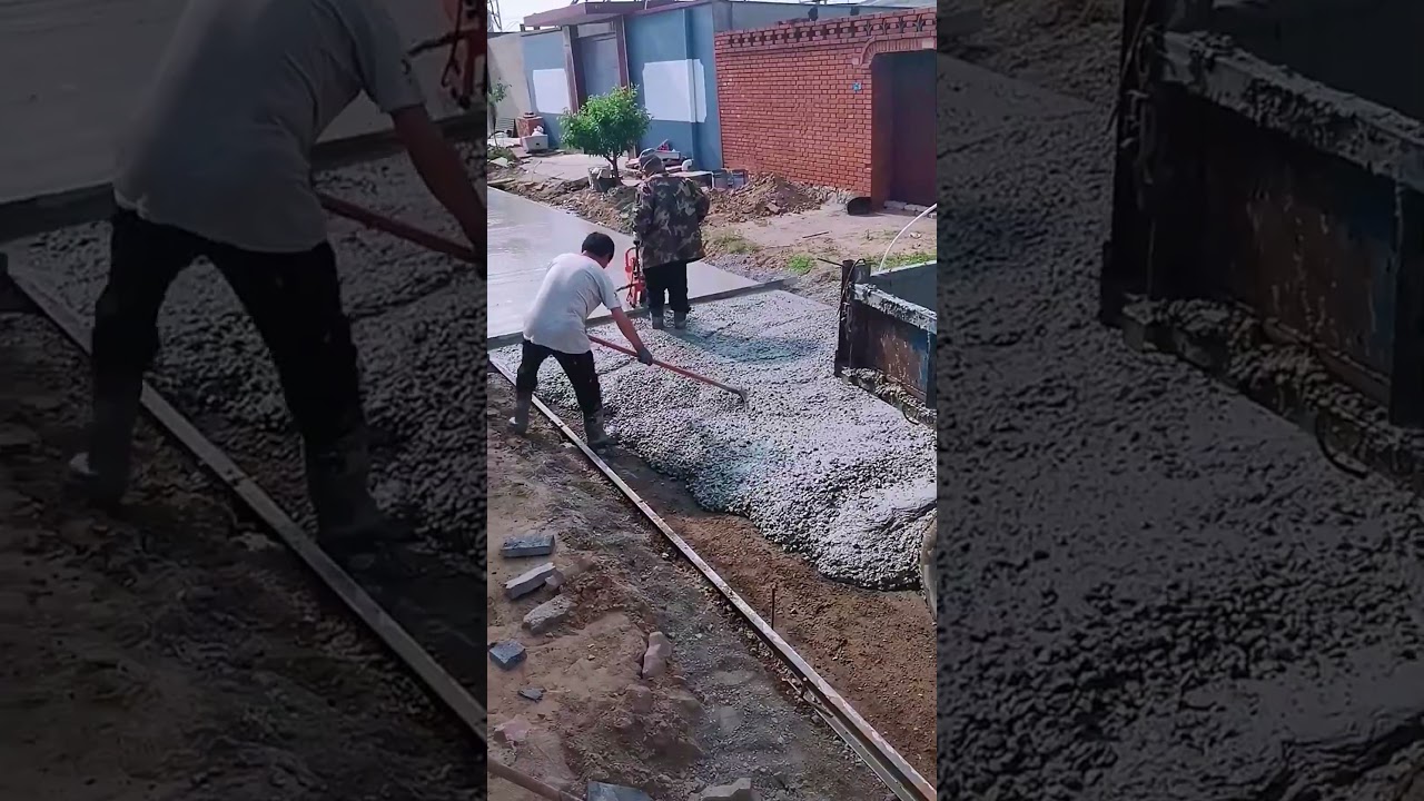 Rural pavement repair cement road site