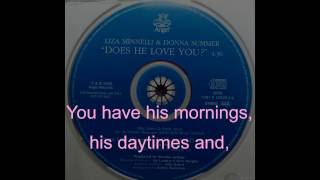 Donna Summer - Does He Love You? (Duet with Liza Minnelli) LYRICS - SHM &quot;Gently&quot; 1996