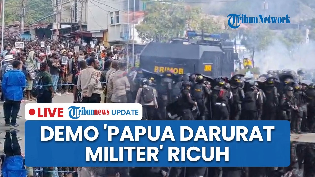 LIVE: Aksi Demonstrasi 'Papua Darurat Militer' di Waena Ricuh, Polisi Lepaskan Gas Air Mata
